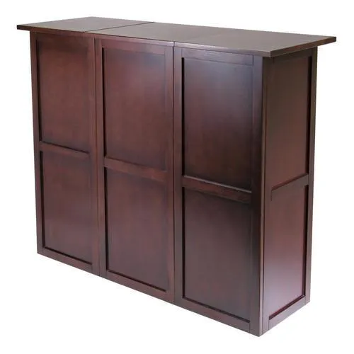 Winsome Wood Newport 50-in x 40.16-in Beechwood Brown Rectangle Cabinet Bar, photo 5 of 5