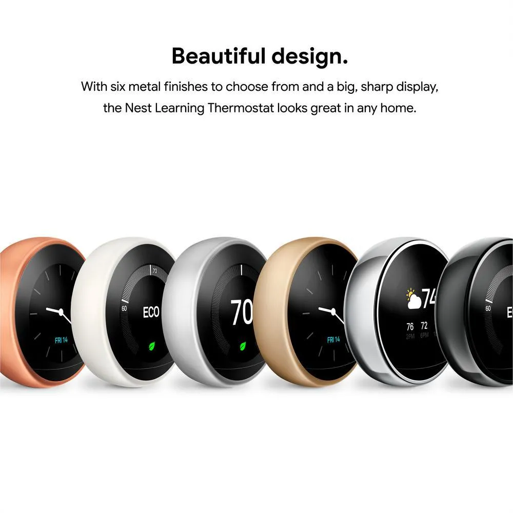 Nest Learning Thermostat 3rd Gen in Stainless Steel (2-Pack), photo 2 of 24