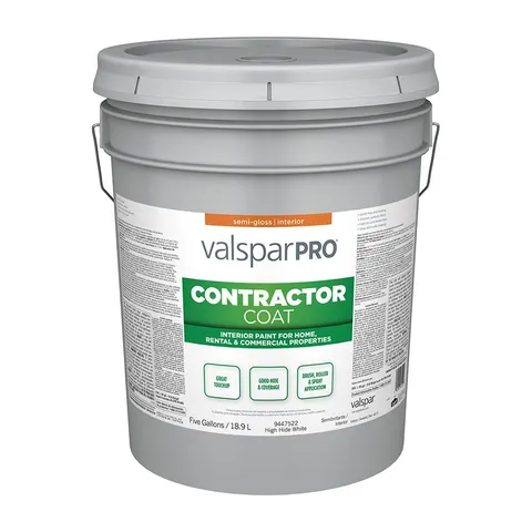 Contractor Coat Semi-Gloss White Interior Latex Paint, 5-Gallon