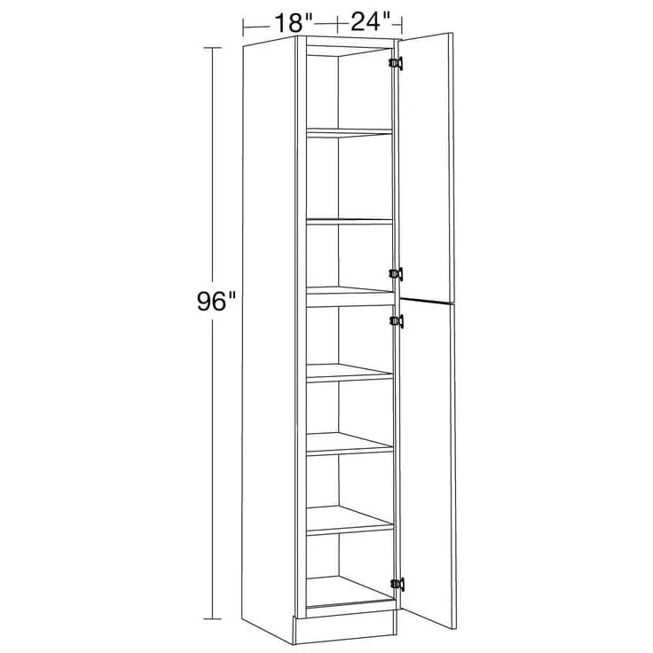Home Decorators Collection Grayson 18 in. W x 24 in. D x 96 in. H Assembled Plywood Pantry Kitchen Cabinet in Deep Onyx with Soft Close RH, photo 4 of 5
