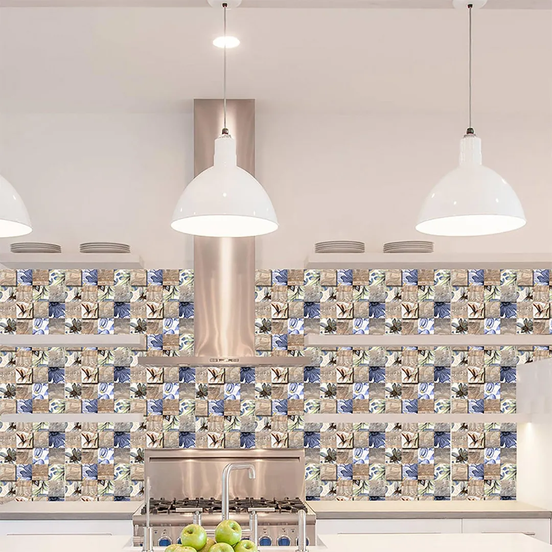6-60pcs Peel and Stick Tile Backsplash Self-Adhesive Decorative Waist Line Mosaic Tiles for Kitchen and Bathroom, photo 7 of 8