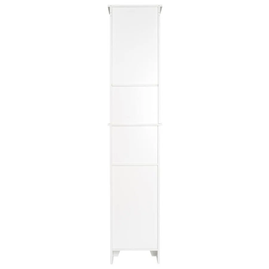 Redmon Contemporary Country Collection 13.38-in W x 65-in H x 8-in D White MDF Freestanding Linen Cabinet, photo 3 of 5