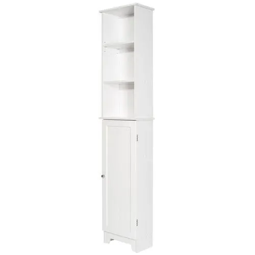 Redmon Contemporary Country Collection 13.38-in W x 65-in H x 8-in D White MDF Freestanding Linen Cabinet, photo 5 of 5