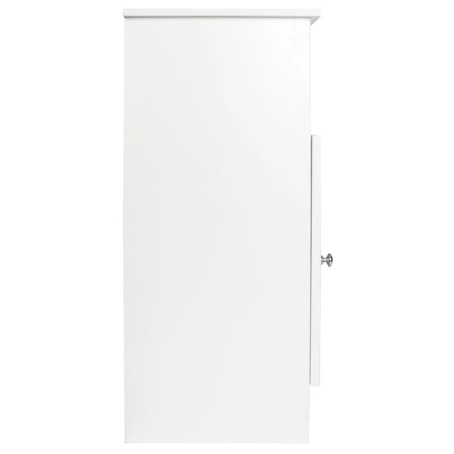 Redmon Contemporary Country Collection 13.38-in W x 27.63-in H x 11.75-in D White MDF Freestanding Linen Cabinet, photo 3 of 5