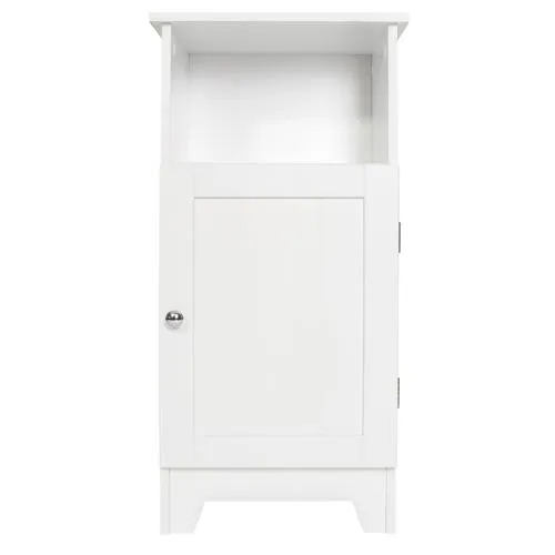 Redmon Contemporary Country Collection 13.38-in W x 27.63-in H x 11.75-in D White MDF Freestanding Linen Cabinet, photo 5 of 5