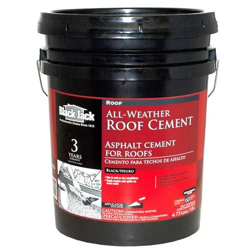 BLACK JACK 4.75-Gallon Fibered Waterproofer Cement Roof Sealant, photo 2 of 2