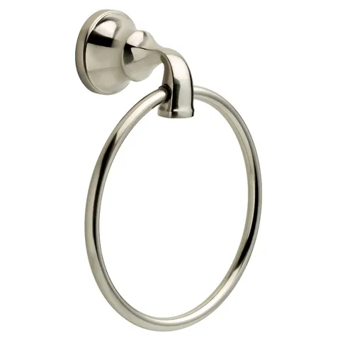 Lorain Brushed Nickel Wall Mount Single Towel Ring