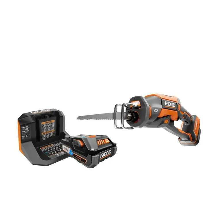 RIDGID 18-Volt OCTANE Cordless Brushless One-Handed Reciprocating Saw Kit with (1) OCTANE Bluetooth 3.0 Ah Battery and Charger, photo 5 of 11