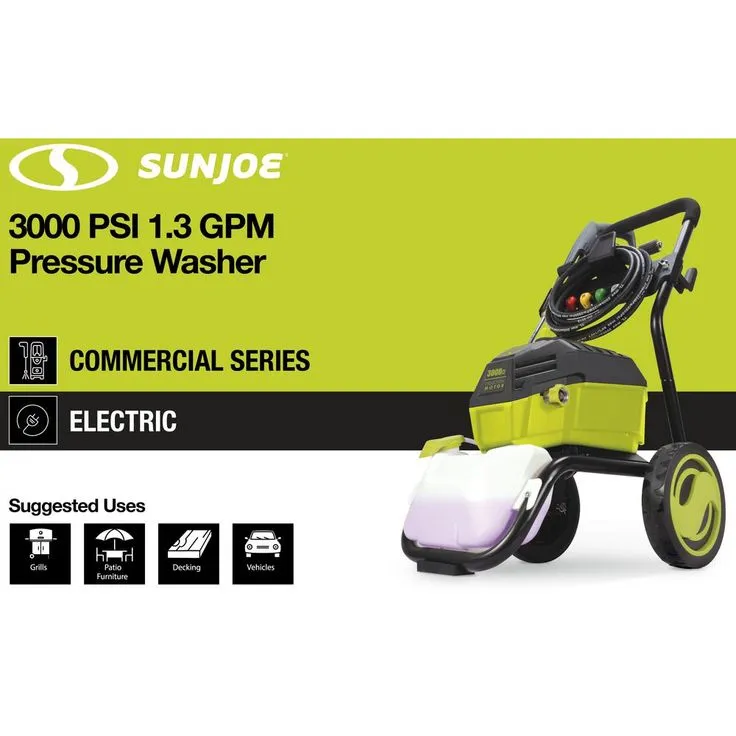 Sun Joe 3000 PSI Max 1.3 GPM 14.5 Amp High Performance Brushless Induction Motor Electric Pressure Washer, photo 4 of 5