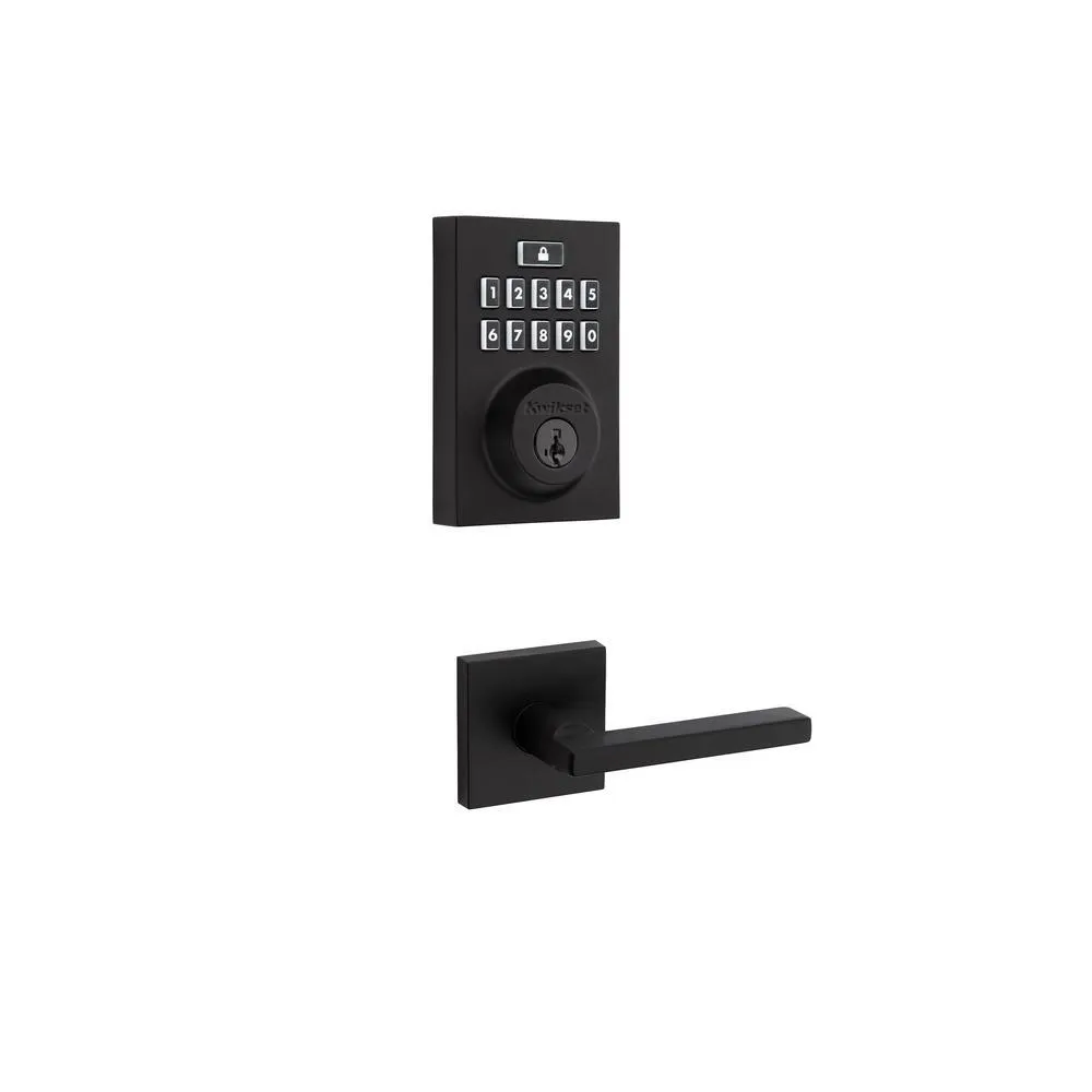 Kwikset SmartCode 913 Contemporary Venetian Bronze Single Cylinder Electronic Deadbolt with Halifax Hall/Closet Lever, photo 7 of 7
