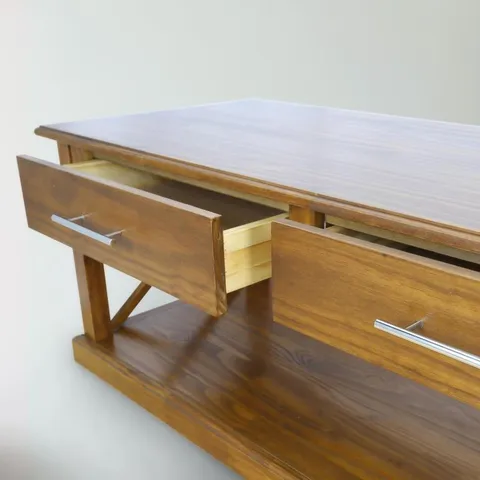 Bay View Warm Brown Wood Coffee Table