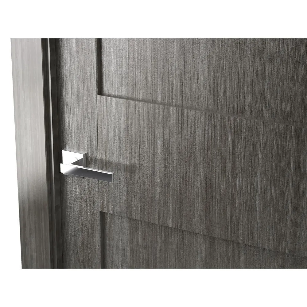 Belldinni 30 in. x 80 in. Liah Gray Oak Finished Frosted Glass 4-Lite Solid Core Wood Composite Interior Door Slab No Bore, photo 4 of 6