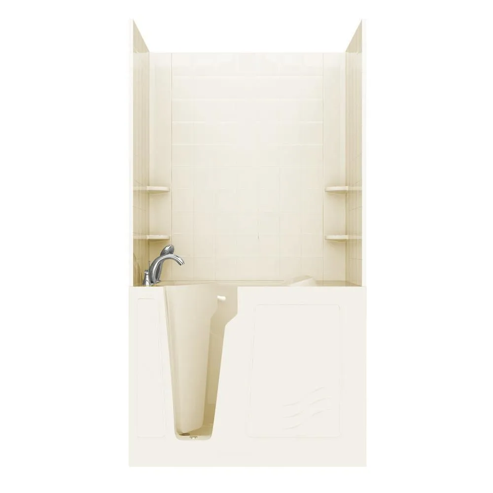 Universal Tubs Rampart 3.9 ft. Walk-in Whirlpool and Air Bathtub with 4 in. Tile Easy Up Adhesive Wall Surround, Right Drain, White, photo 20 of 42