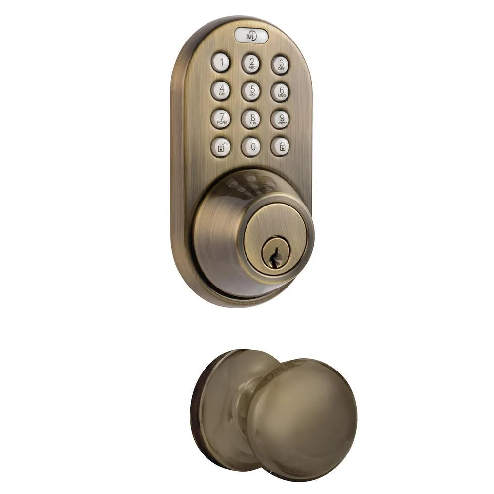 Morning Industry Satin Nickel Keyless Entry Deadbolt and Lever Handle Door Lock Combo Pack with Electronic Digital Keypad, photo 2 of 6