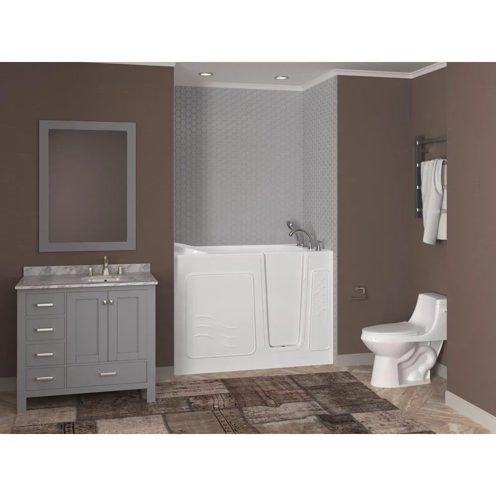 Universal Tubs HD Series 30 in. x 53 in. Right Drain Quick Fill Walk-In Soaking Bathtub in White, photo 11 of 22