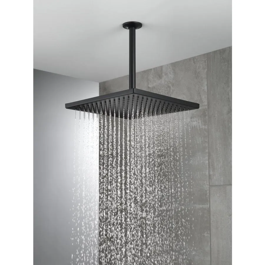 Delta Universal Showering Components Matte Black 1-Spray Rain Shower Head 2.5-GPM (9.5-LPM), photo 2 of 3