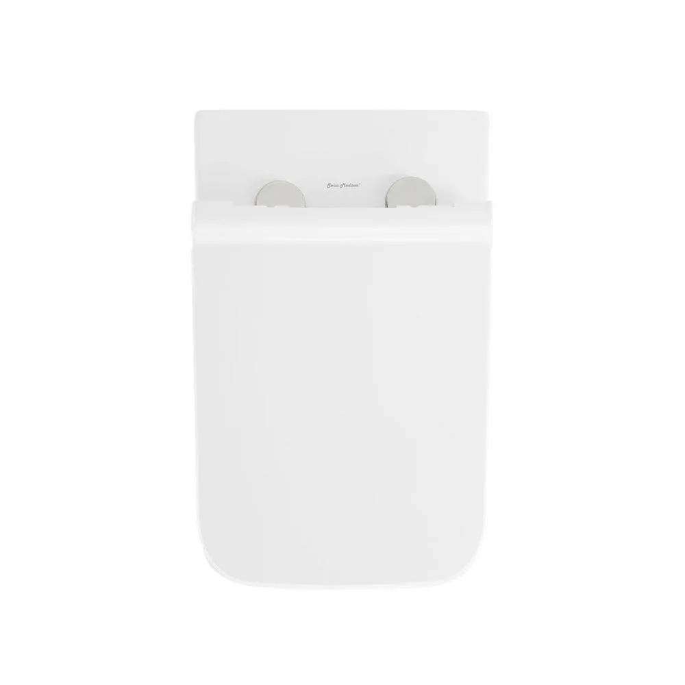 Swiss Madison 0.8/1.28 GPF Concorde Wall Hung Square Dual Flush Elongated Toilet Bowl in White, photo 4 of 11