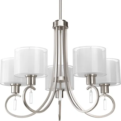 5-Light Brushed Nickel Transitional Chandelier