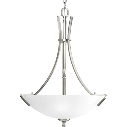 3-Light Brushed Nickel Transitional Chandelier