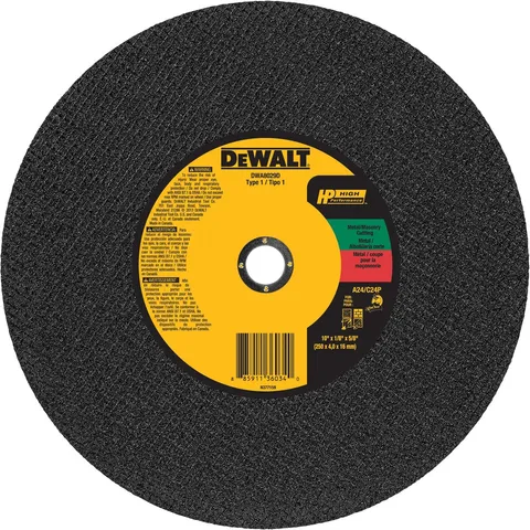 Aluminum Oxide 10-in Grinding Wheel, 10 × 1/8 × 5/8 in Type 1