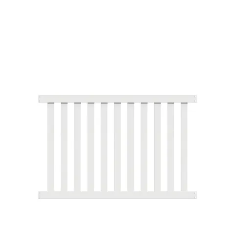 Durham White Vinyl Fence Panel, 4 × 6 ft