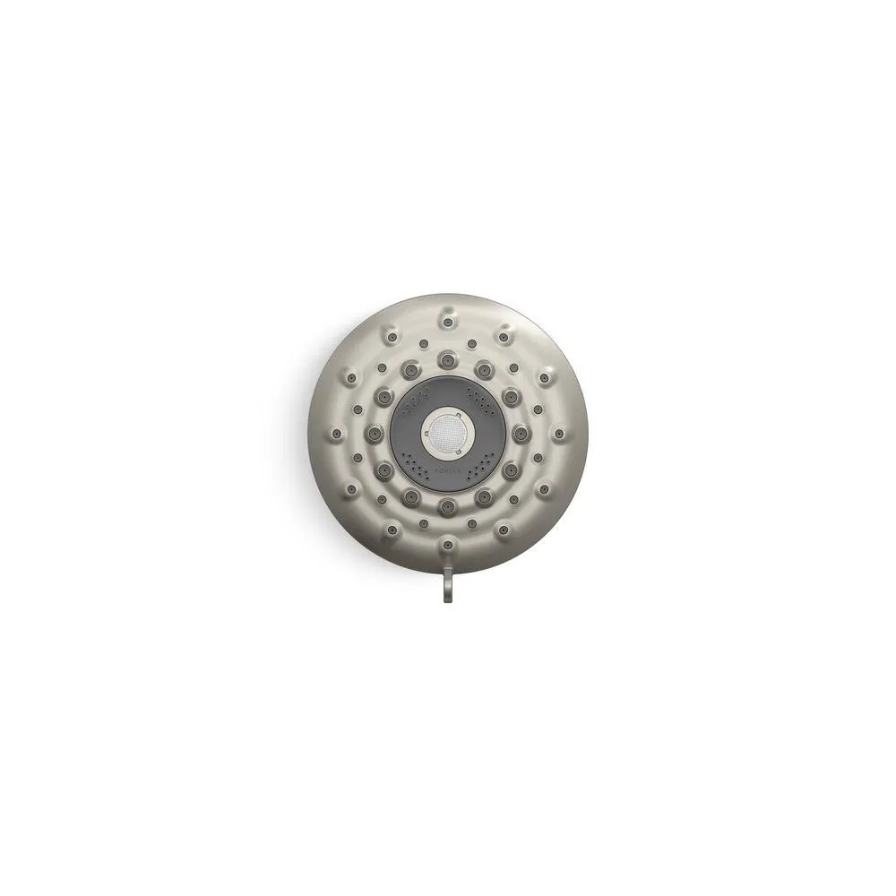 Rally 6-Spray 5.7 in. Single Wall Mount Fixed Adjustable Shower Head in Vibrant Brushed Nickel, photo 2 of 3