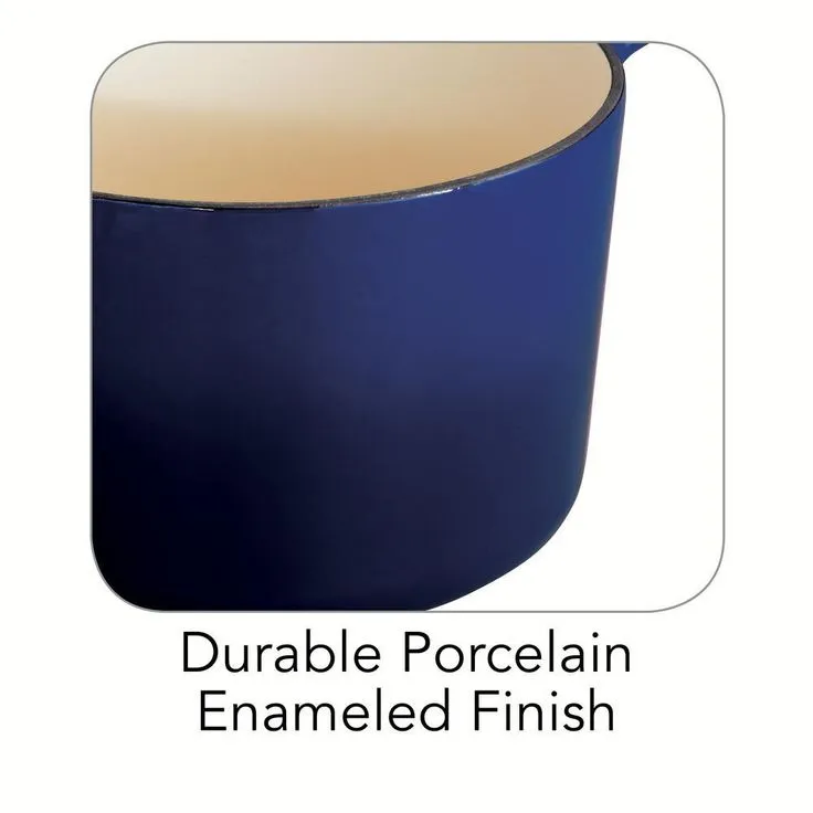 Tramontina Gourmet 2.5 qt. Porcelain-Enameled Cast Iron Sauce Pan in Gradated Cobalt with Lid, photo 2 of 7