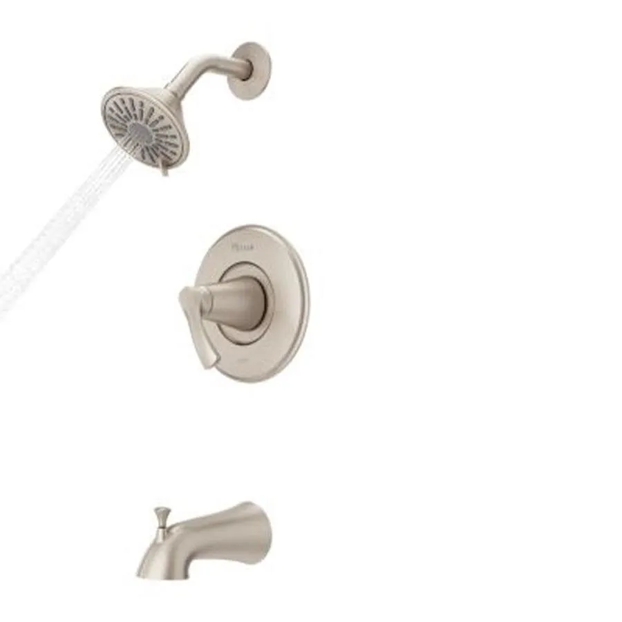 Pfister Masey Brushed Nickel 1-handle Bathtub and Shower Faucet with Valve, photo 7 of 10