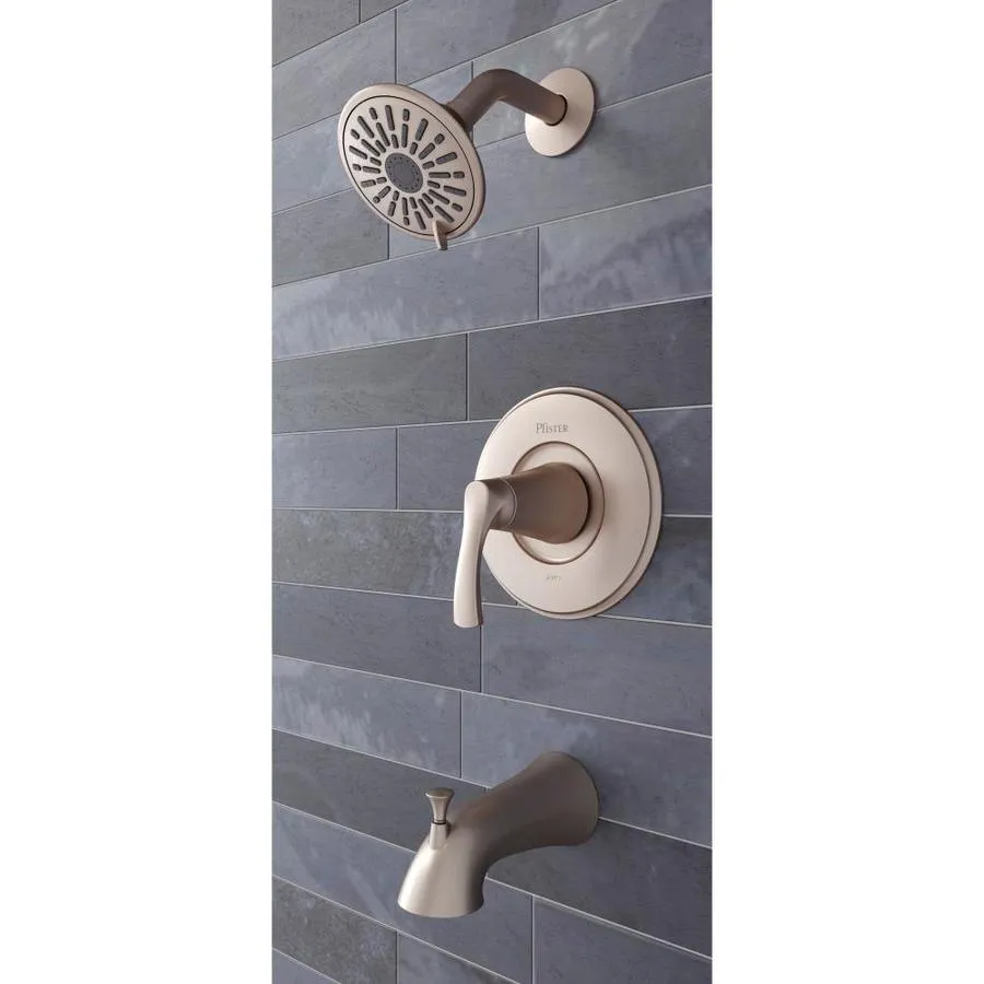 Pfister Masey Brushed Nickel 1-handle Bathtub and Shower Faucet with Valve, photo 4 of 10