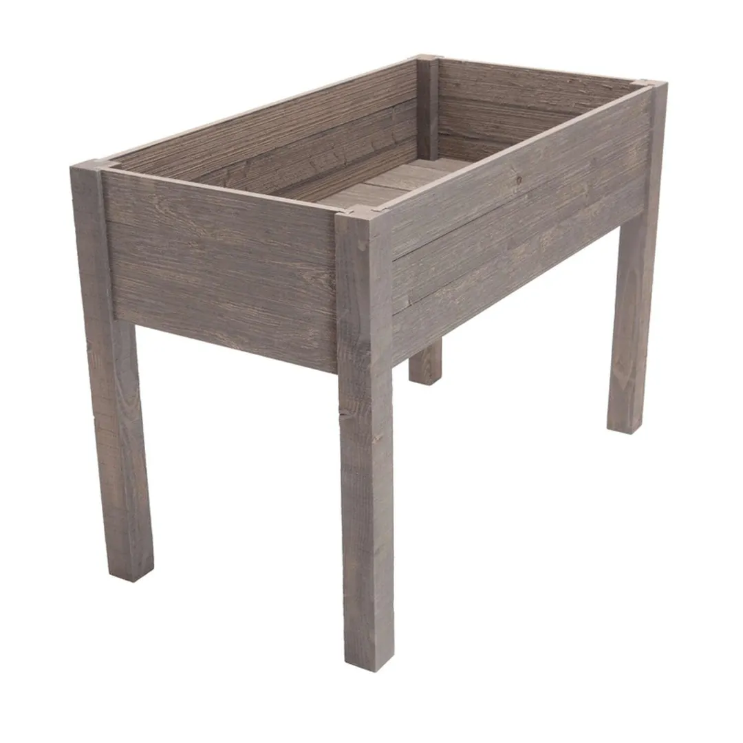 Outdoor Essentials 31.75 in. H X 45.5 in. W X 24 in. D Wood Elevated Garden Box Gray, photo 2 of 4