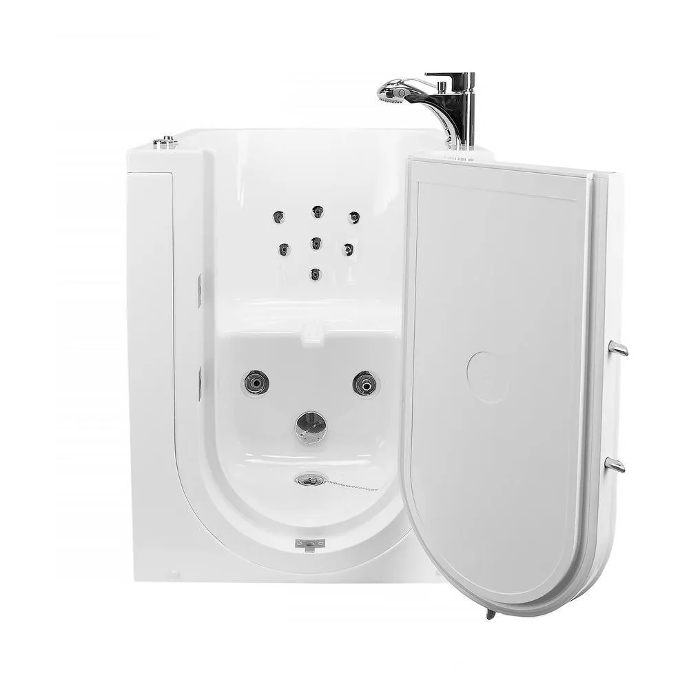 Ella Front Entry 32 in. x 40 in. Acrylic Walk-In Whirlpool Bathtub in White with Left Outward Swing Door, Fast Fill & Drain, photo 4 of 5