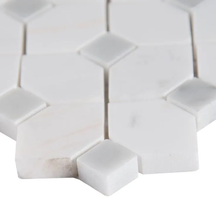 MSI Bianco Dolomite Dotty 12.31 in. x 12.36 in. x 10 mm Polished Marble Mesh-Mounted Mosaic Tile (10.6 sq. ft. / case), photo 7 of 10