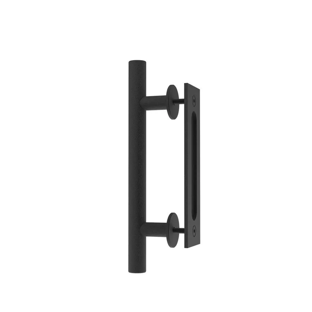 12 in. Stainless Steel Ladder Pull and Flush Sliding Barn Door Handle Set, photo 8 of 8