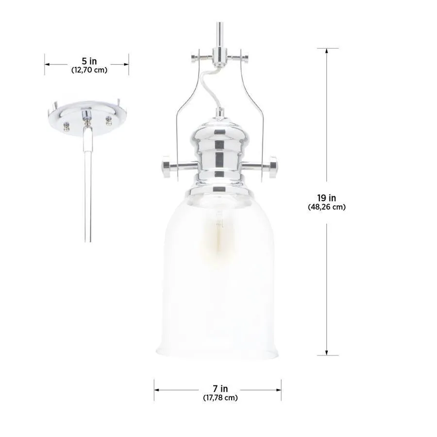 Renin Prism Pendant Glass Modern/Contemporary Clear Glass Bell Pendant Light, photo 2 of 4