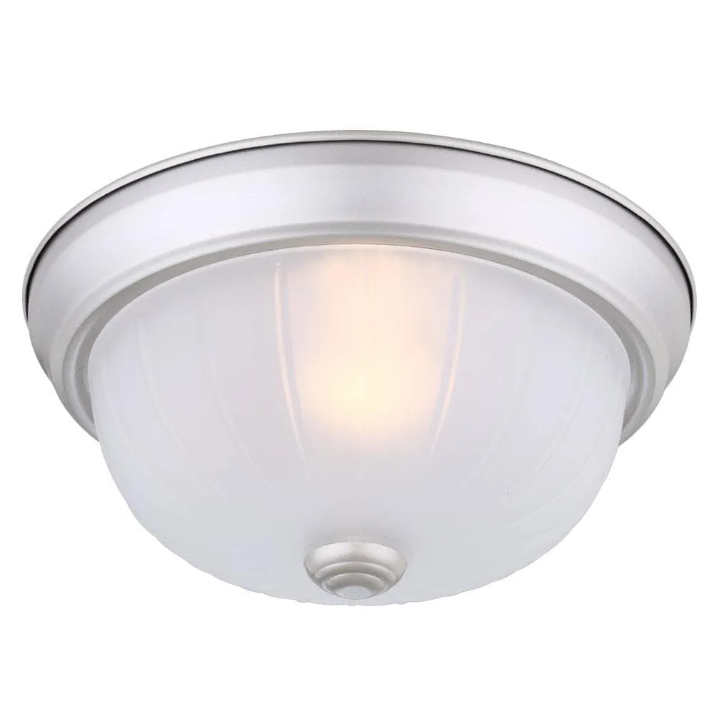 Project Source 6-Pack 10-in Painted Brushed Nickel Traditional Flush Mount Ceiling Light with Frosted Glass, photo 9 of 12