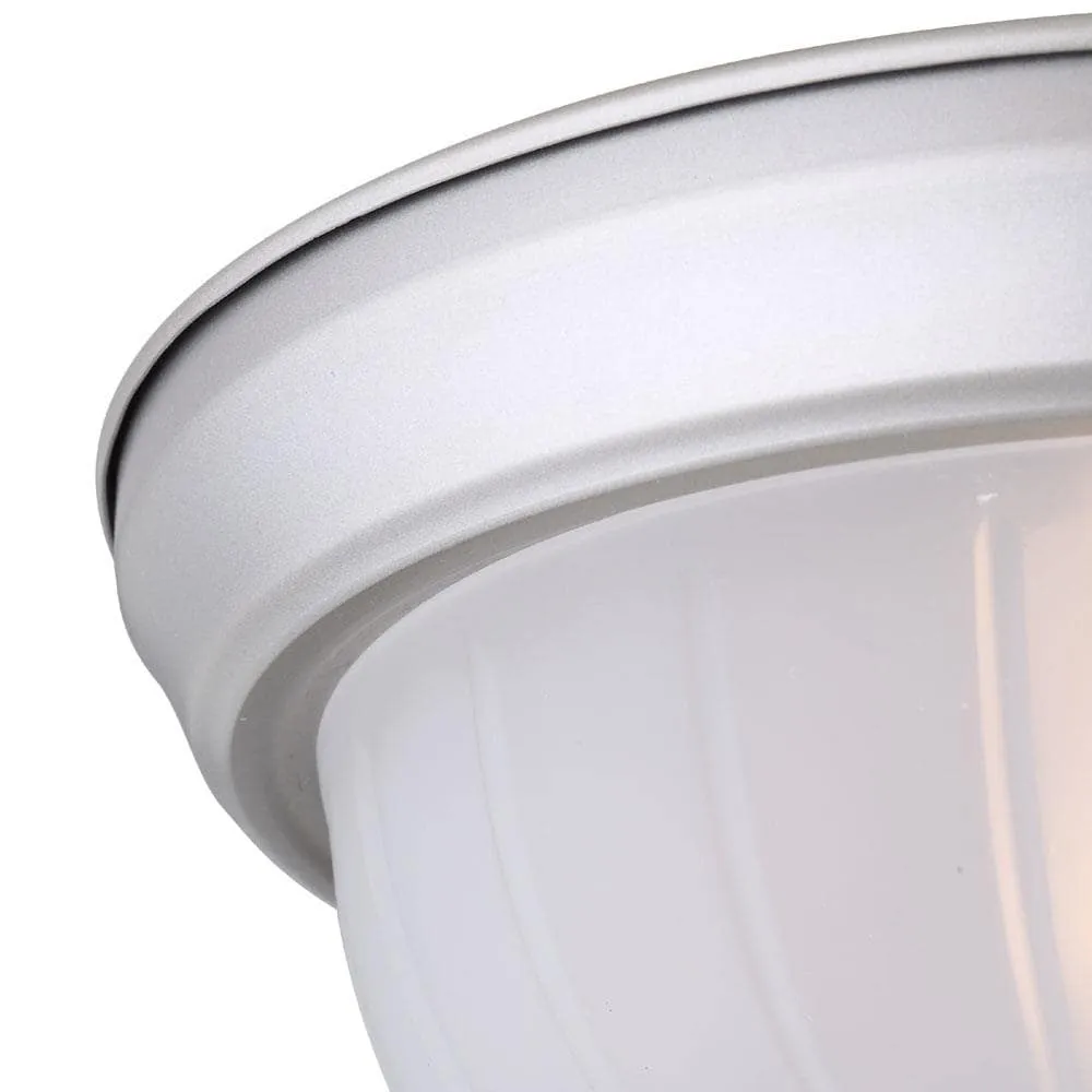 Project Source 6-Pack 10-in Painted Brushed Nickel Traditional Flush Mount Ceiling Light with Frosted Glass, photo 10 of 12