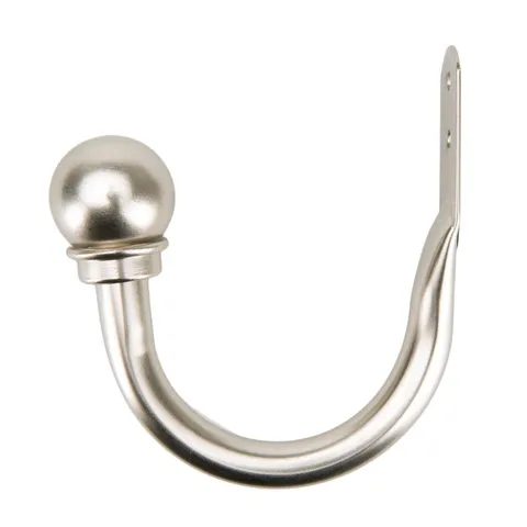 2-Pack Satin Nickel Curtain Holdbacks with Ball Finial