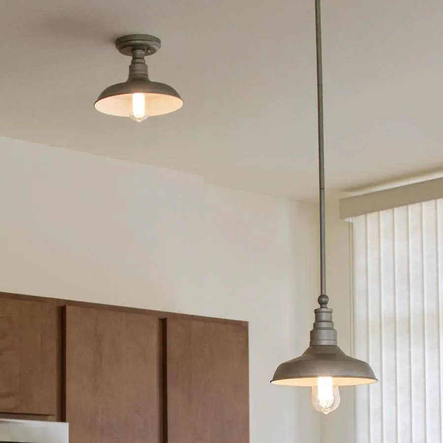Design House Kimball 11.02-in Coffee Bronze Rustic Incandescent Semi-flush Mount Light, photo 11 of 12
