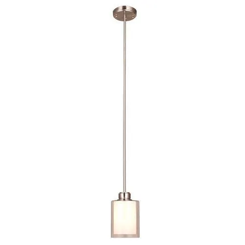 Design House Oslo Brushed Nickel Traditional Clear Glass Cylinder Pendant Light, photo 10 of 10