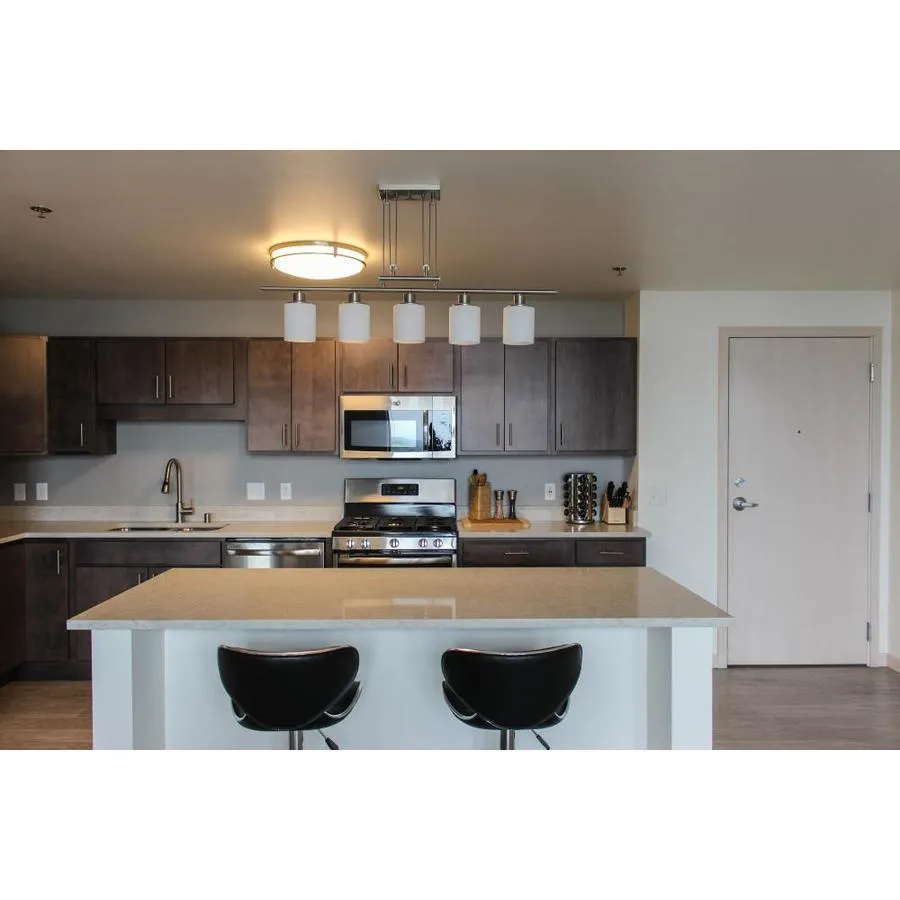 Design House Ripon 14.48-in Satin Nickel Modern/Contemporary LED Flush Mount Light, photo 3 of 10