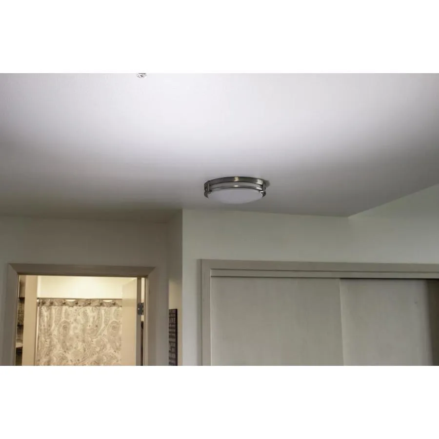 Design House Ripon 14.48-in Satin Nickel Modern/Contemporary LED Flush Mount Light, photo 4 of 10