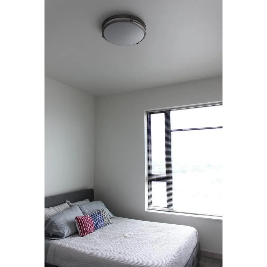Design House Ripon 14.48-in Satin Nickel Modern/Contemporary LED Flush Mount Light, photo 2 of 10