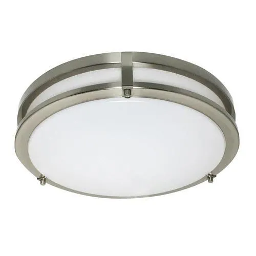 Design House Ripon 14.48-in Satin Nickel Modern/Contemporary LED Flush Mount Light, photo 10 of 10