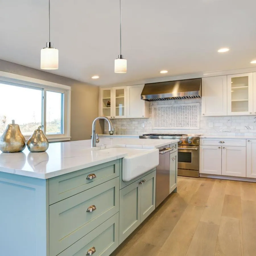 Design House Aubrey Satin Nickel Transitional Frosted Glass Cylinder LED Pendant Light, photo 3 of 15