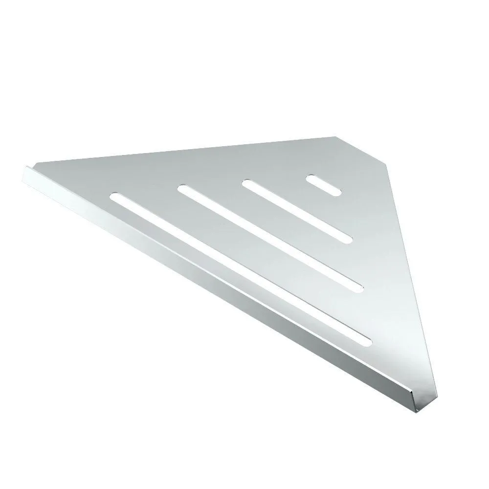 Gatco 13 in. W Elegant Corner Shelf in Brushed Nickel, photo 2 of 2