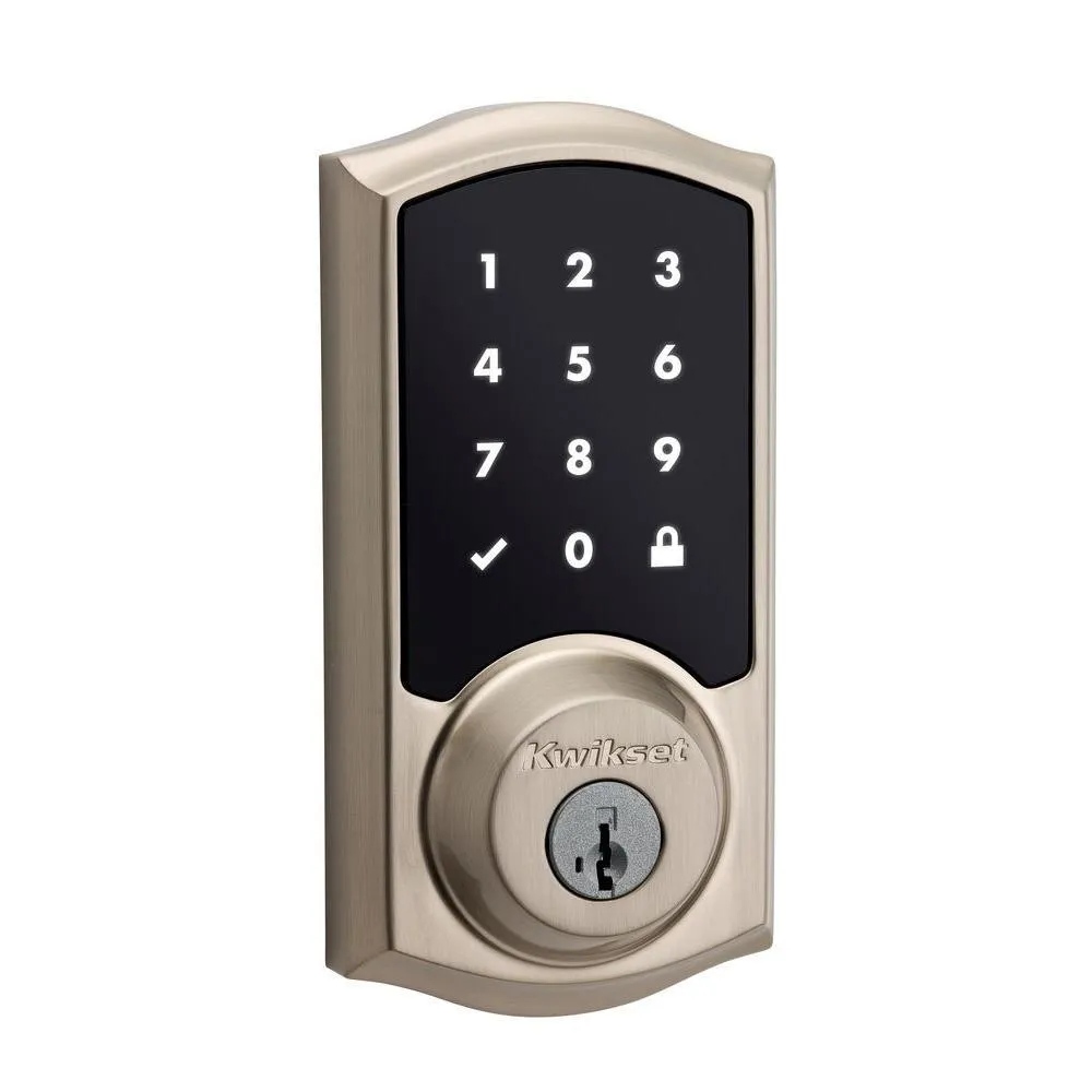 Kwikset SmartCode 915 Touchscreen Venetian Bronze Single Cylinder Electronic Deadbolt with Avalon Handleset and Tustin Lever, photo 4 of 7