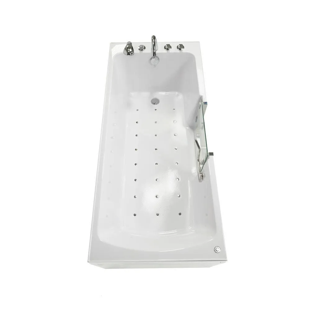 Ella Laydown 72 in. Walk-In Air Bathtub, White, Right-Hand-Seat Hinged Middle Glass Door with Screen, 5-Piece Fast-Fill Faucet, Right-Hand Drain, photo 8 of 18
