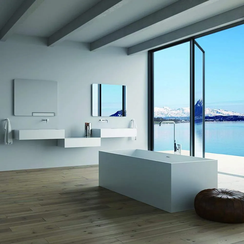 Talence 67 in. Acrylic Flatbottom Freestanding Bathtub in White, photo 2 of 9