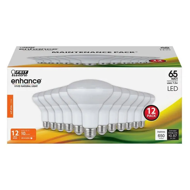Feit Electric 65-Watt Equivalent BR30 Dimmable CEC Compliant E26 LED Flood Light Bulb, Soft White (18-Pack), photo 4 of 9
