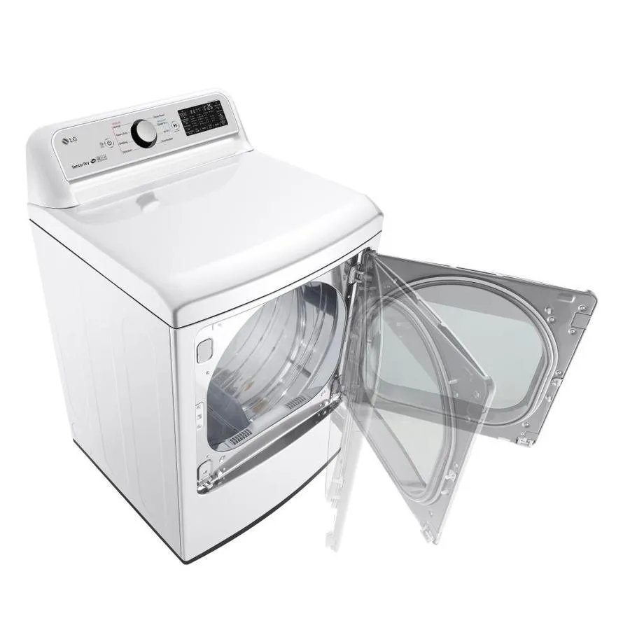 LG EasyLoad Smart Wi-Fi Enabled 7.3-cu ft Electric Dryer (White) ENERGY STAR, photo 4 of 21